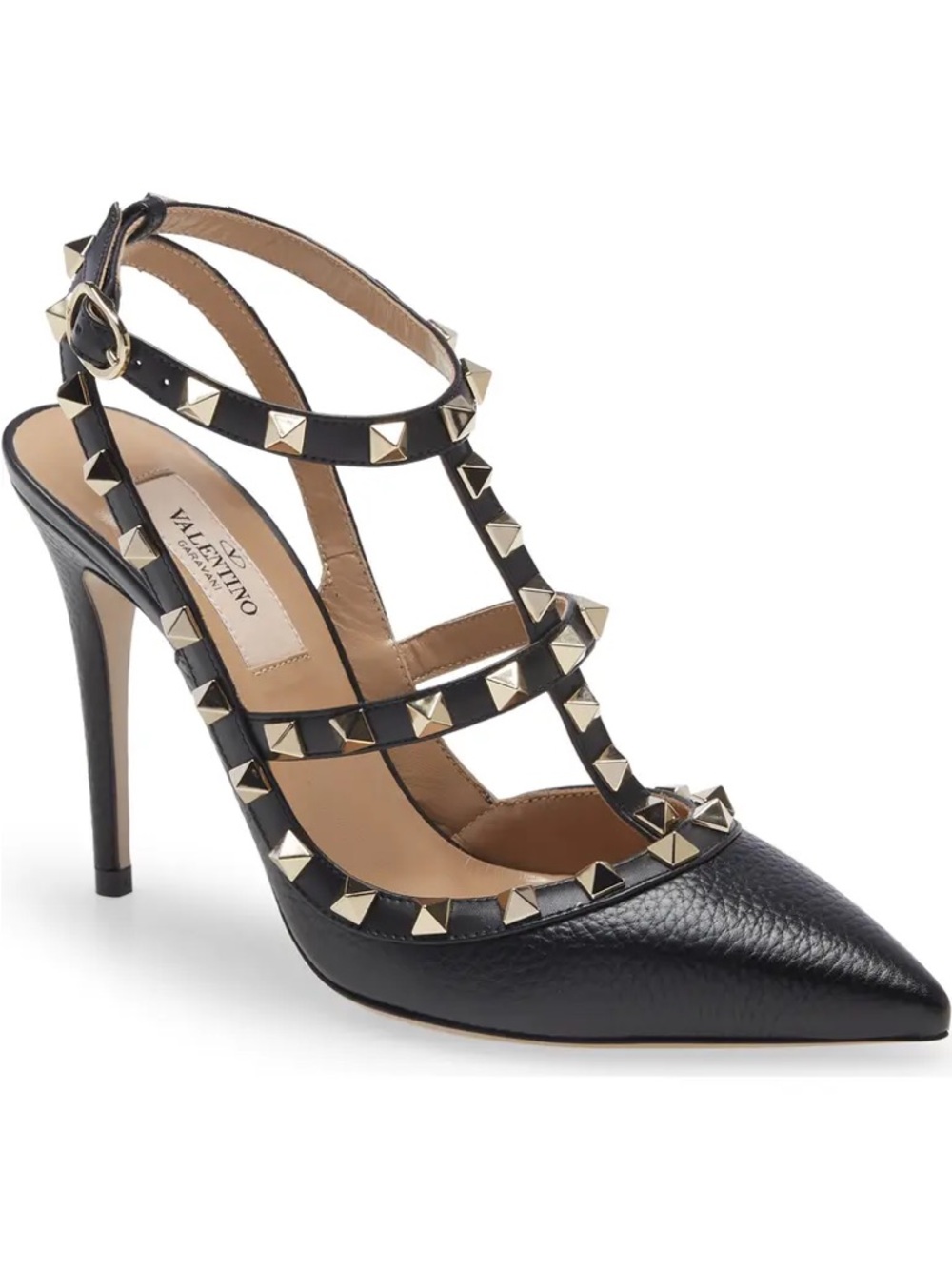 VALENTINO Garavani Rockstud Caged Studded Stiletto Heels Pumps \\ 38